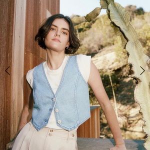 NWOT! Madewell Cotton-Hemp Denim Katrina Crop Vest Top - Size 8